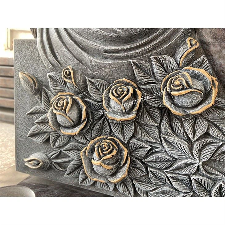 Bespoke Angel Heart with Roses Gravestone