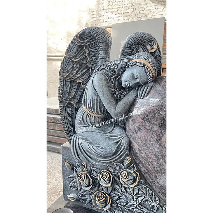 Bespoke Angel Heart with Roses Monument